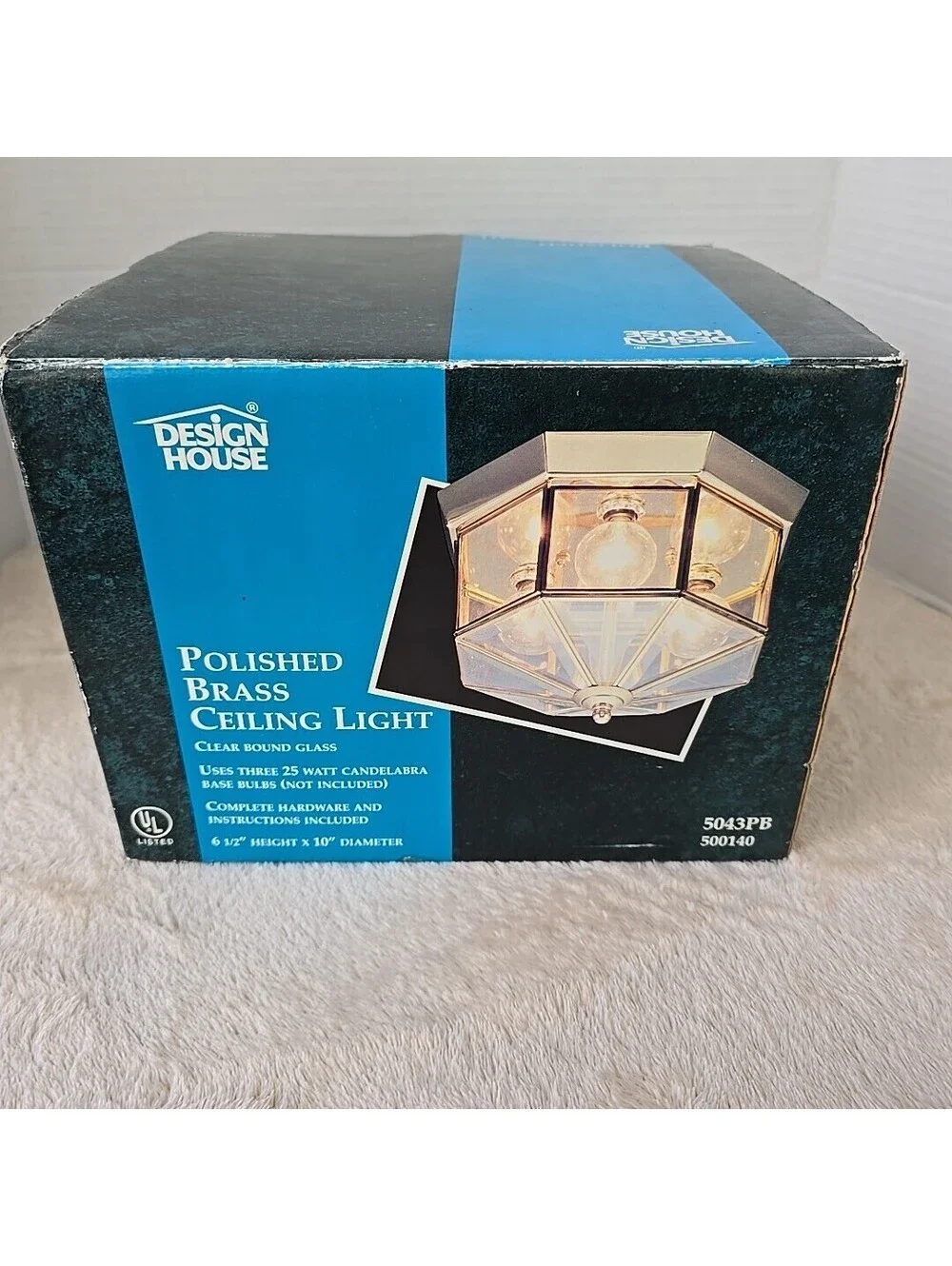 Design House Polished Brass Ceiling Light 5043PB NIOB 6 1/2 In H By 10 In Dia